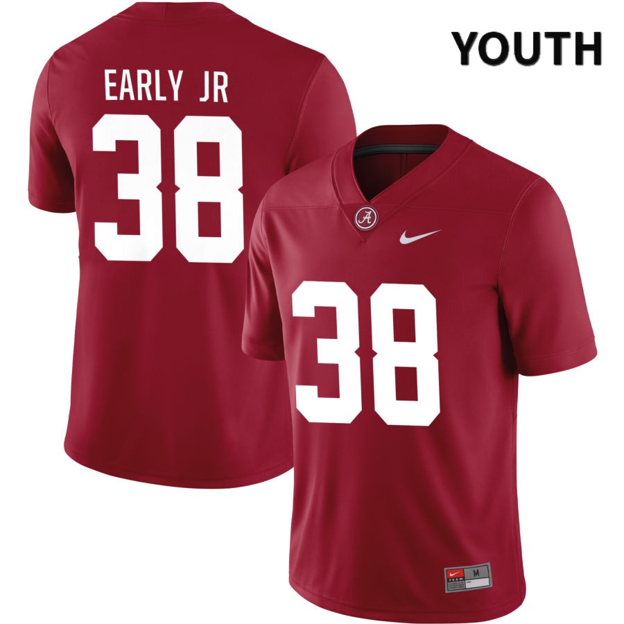 Alabama Crimson Tide Youth Marcus Early Jr #38 NIL Crimson 2022 NCAA Authentic Stitched College Football Jersey ME16D68YK